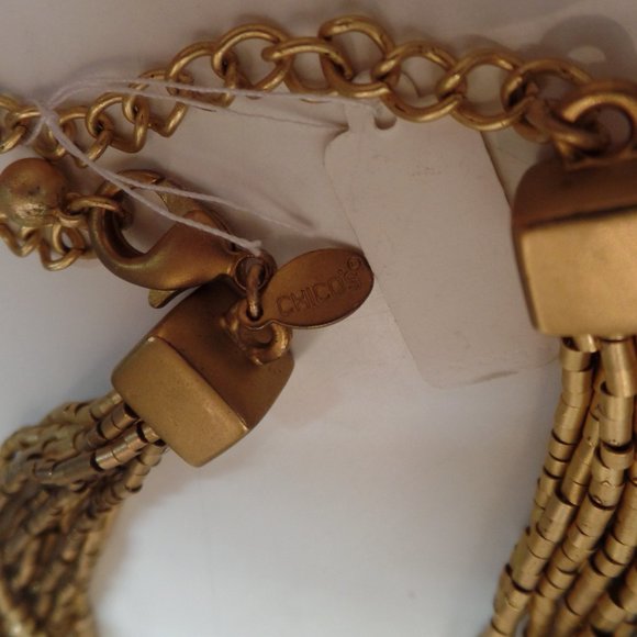 Chico's Goldtone Multi Strand Necklace Adj 20" - Picture 5 of 9